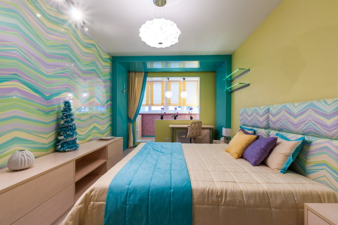 Дизайн спальни с балконом: 55 реальных фото и варианты зонирования
