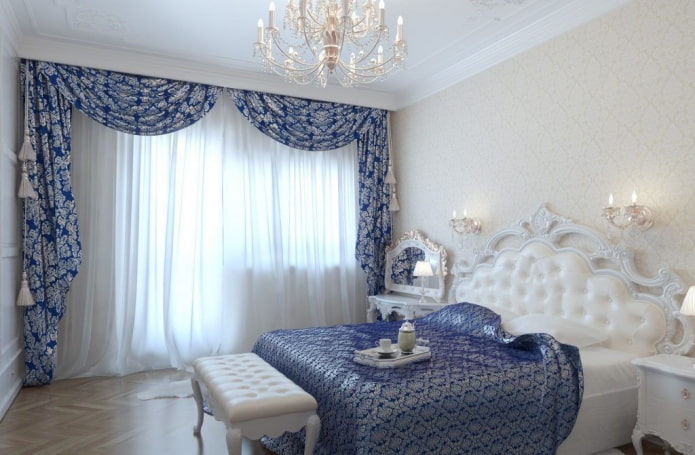 Дизайн спальни с ламбрекеном: 60+ фото в интерьере, красивые идеи декора окна