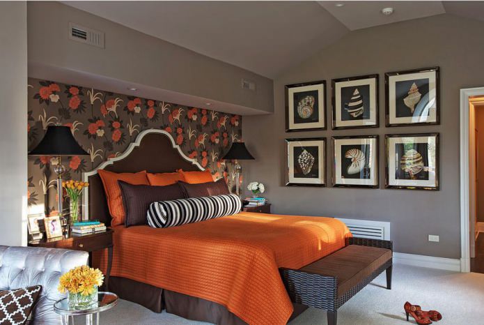 Оранжевая спальня: 55 ярких и позитивных идей, фото в интерьере