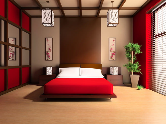 Спальни в красном цвете