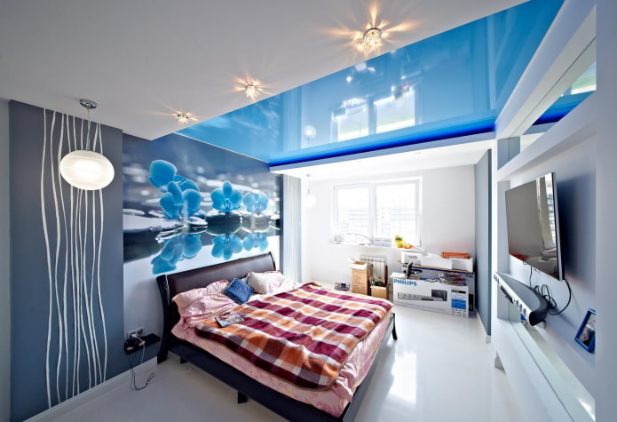 Потолки из гипсокартона в спальне [50 фото] идеи дизайна, фигуры и уровни
