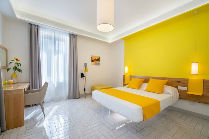 Желтая спальня: 50+ фото в интерьере, идеи дизайна