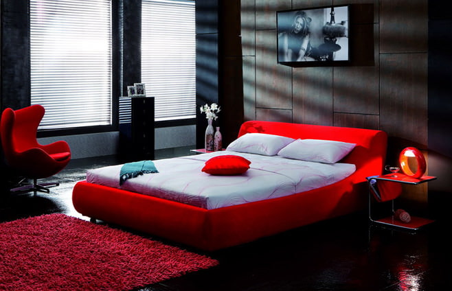 Спальни в красном цвете