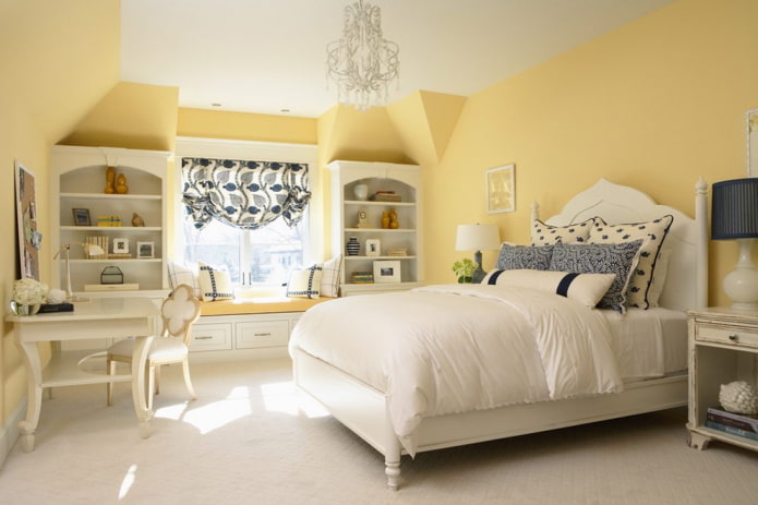 Желтая спальня: 50+ фото в интерьере, идеи дизайна