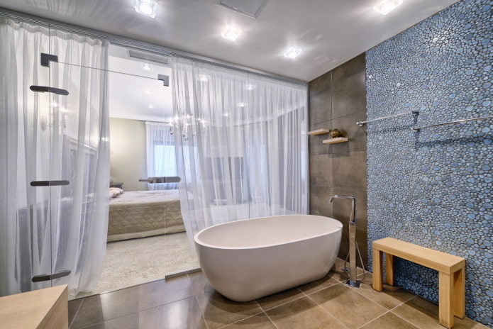 Ванная в спальне: 45 фото, идеи дизайна, за и против