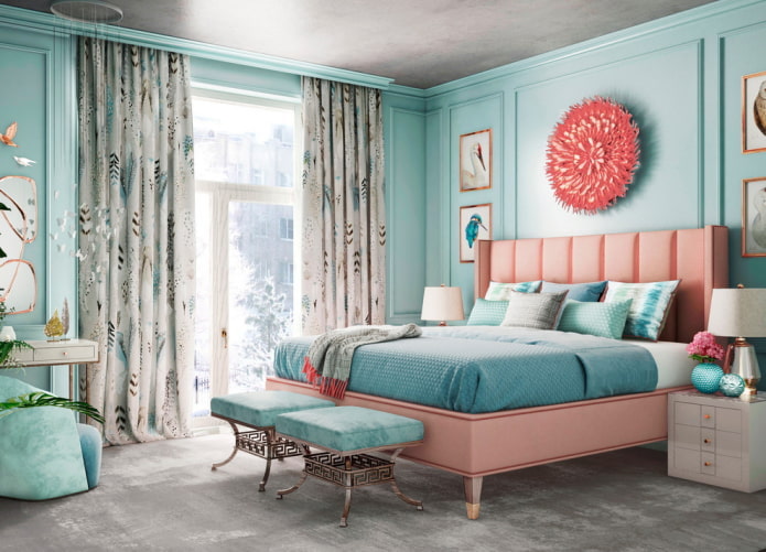 Спальня в голубых тонах: дизайн, 50+ фото в интерьере