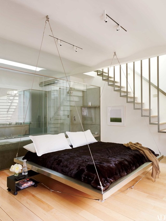 Подвесная кровать: 40+ фото в интерьере, дизайнерские примеры оформления