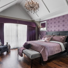 Спальня в фиолетовых тонах: 45 фото, оттенки и сочетания цвета