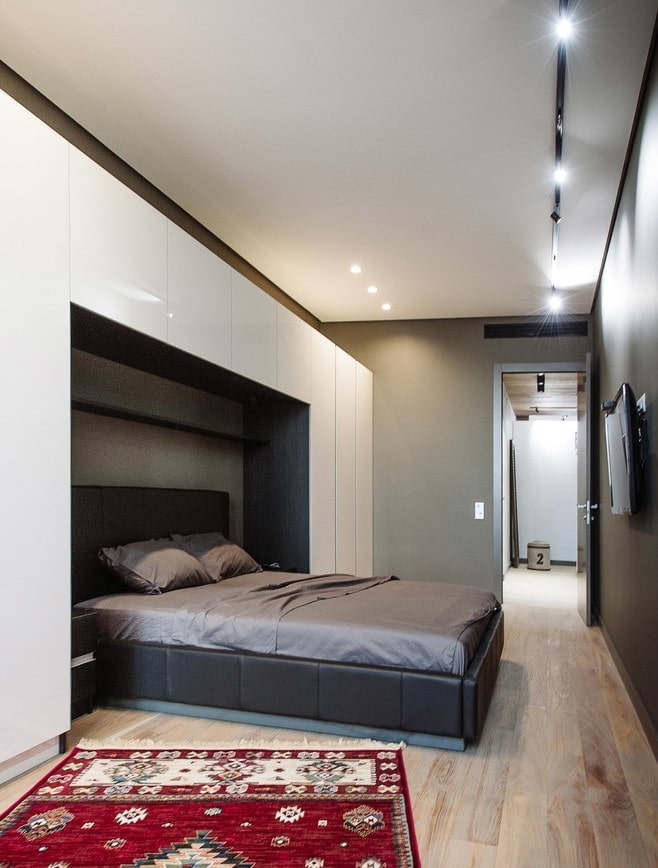 Узкая спальня: 55 фото, идеи дизайна и расстановки мебели