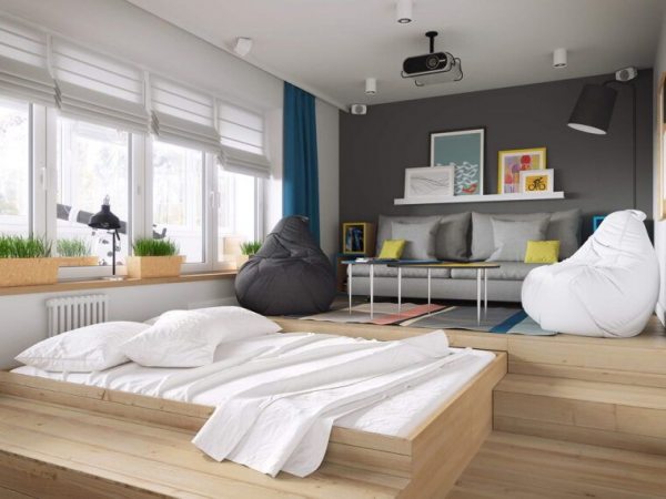 Спальня в квартире студии: актуальные идеи планировки и зонирования (130 фото)Варианты планировки и дизайна