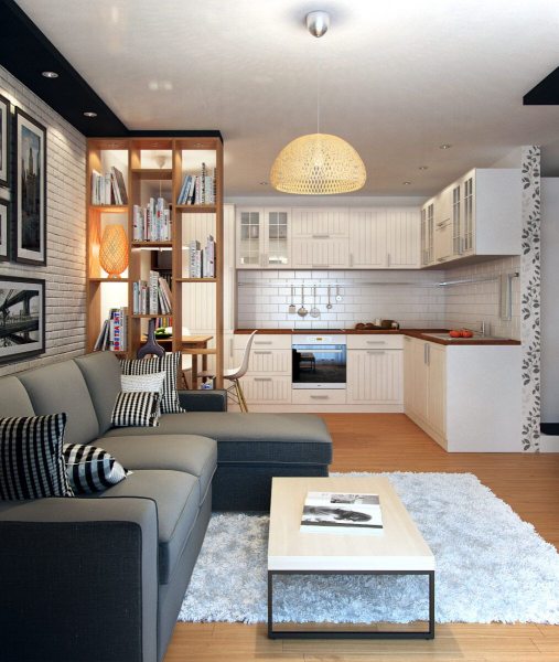 Гостиная, совмещенная с кухней: правильное зонирование двух помещений в одном (135 фото)Варианты планировки и дизайна