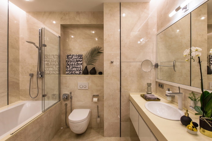 Ванная комната совмещенная с туалетом: 45 фото, идеи дизайна