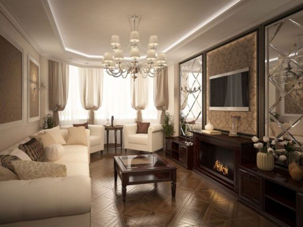 Гостиная неоклассика: как создать стильный и оригинальный готический интерьерВарианты планировки и дизайна