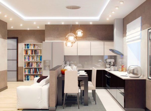 Гостиная, совмещенная с кухней: правильное зонирование двух помещений в одном (135 фото)Варианты планировки и дизайна