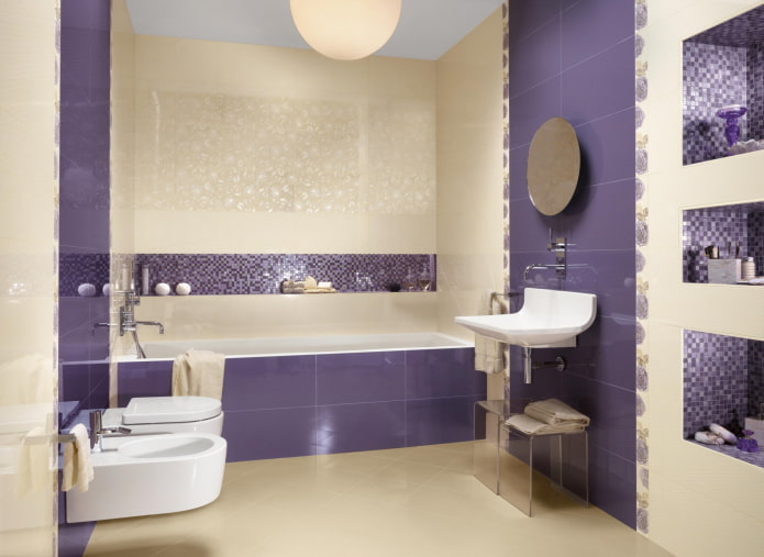 Фиолетовая и сиреневая ванная: 40+ фото в интерьере, идеи дизайна