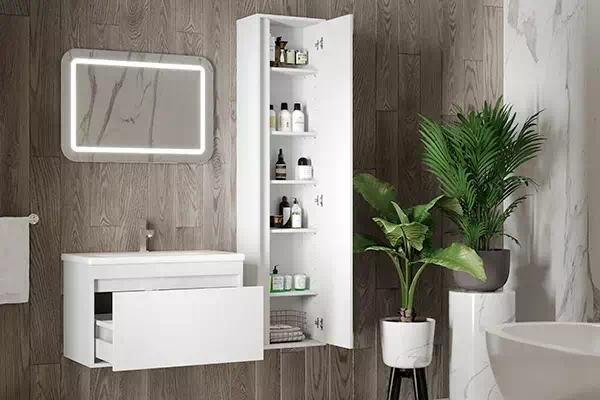 Підвісні меблі та вбудовані ніші для зберігання у душовій